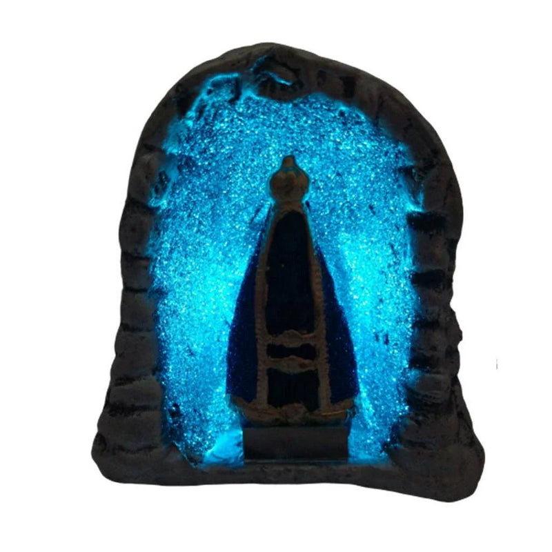 Gruta Iluminada Nossa Senhora Aparecida 15cm Azul